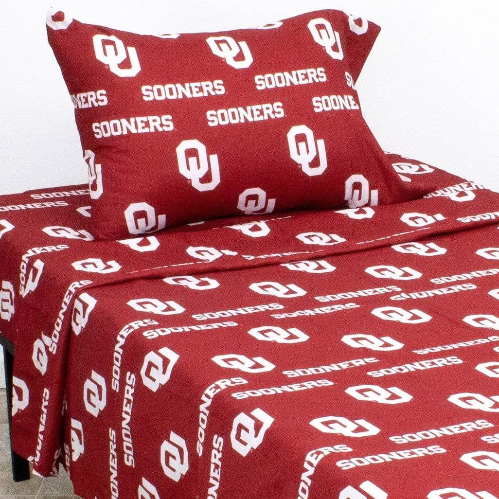 Oklahoma Sooners 100 Cotton Sheet Set