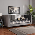 Oksana Light Grey Velvetand Gold Finished T Win Size Daybed