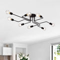 Olalla 8 Light Black Sputnik Linear Flush Mount