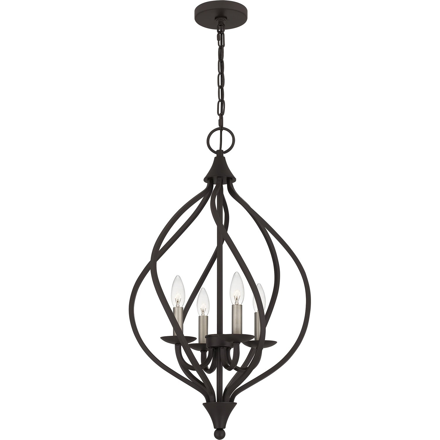 Old Bronze Four Light Pendant From The Dupont Collection