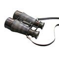 Old Modern Handicrafts Leather Gripped Brass Binoculars With Wooden Case