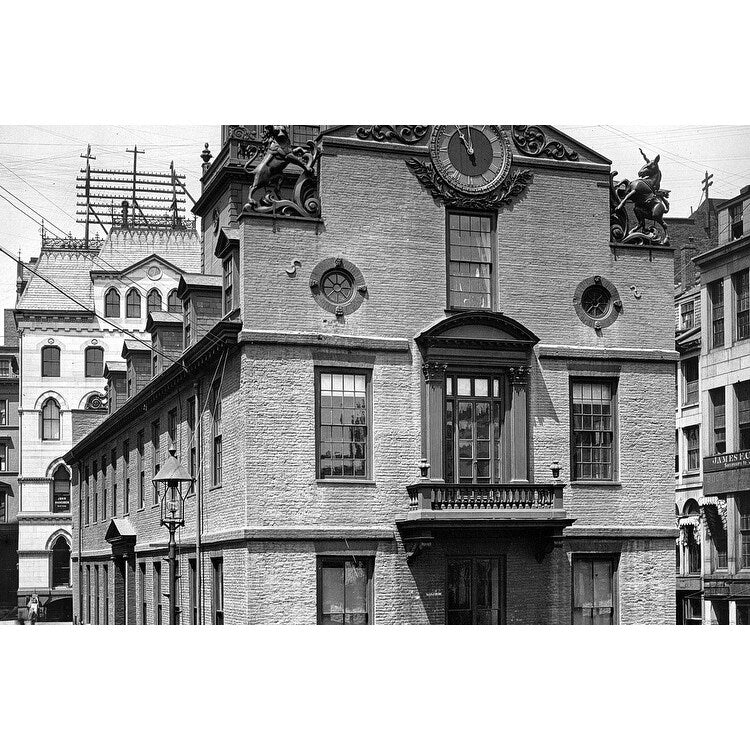 Old State House Boston Black And White Gallery Wrapped Canvas