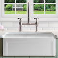 Olde London Reversible Farmhouse Fireclay 33 In. Single Bowl Kitchen Sink In White With Grid And Strainer