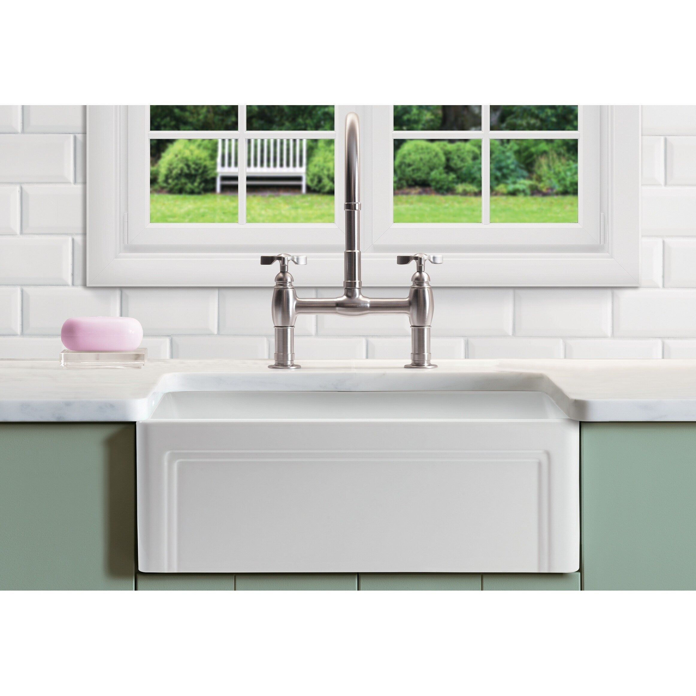 Olde London Fireclay 24 L X 18 W Single Basin Farmhouse Kitchen Sink In White
