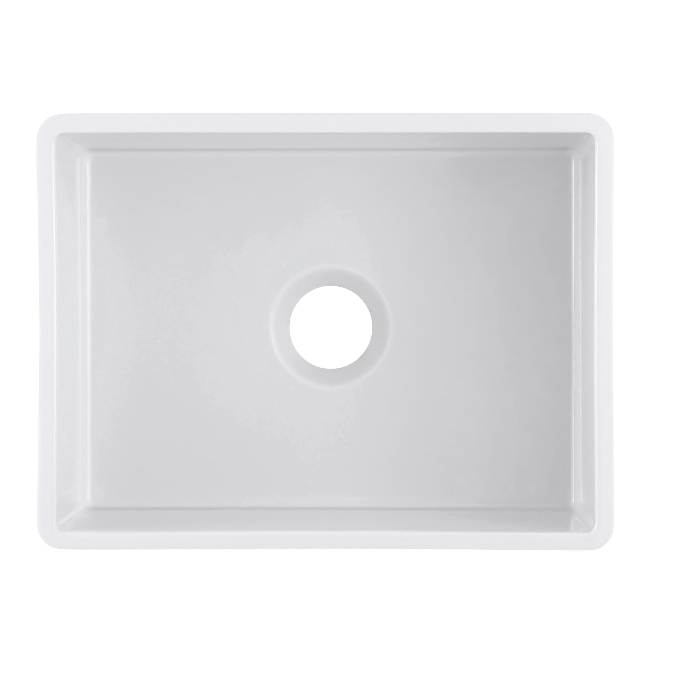 Olde London Reversible Farmhouse Fireclay 30 In. Single Bowl Kitchen Sink In White With Grid And Strainer