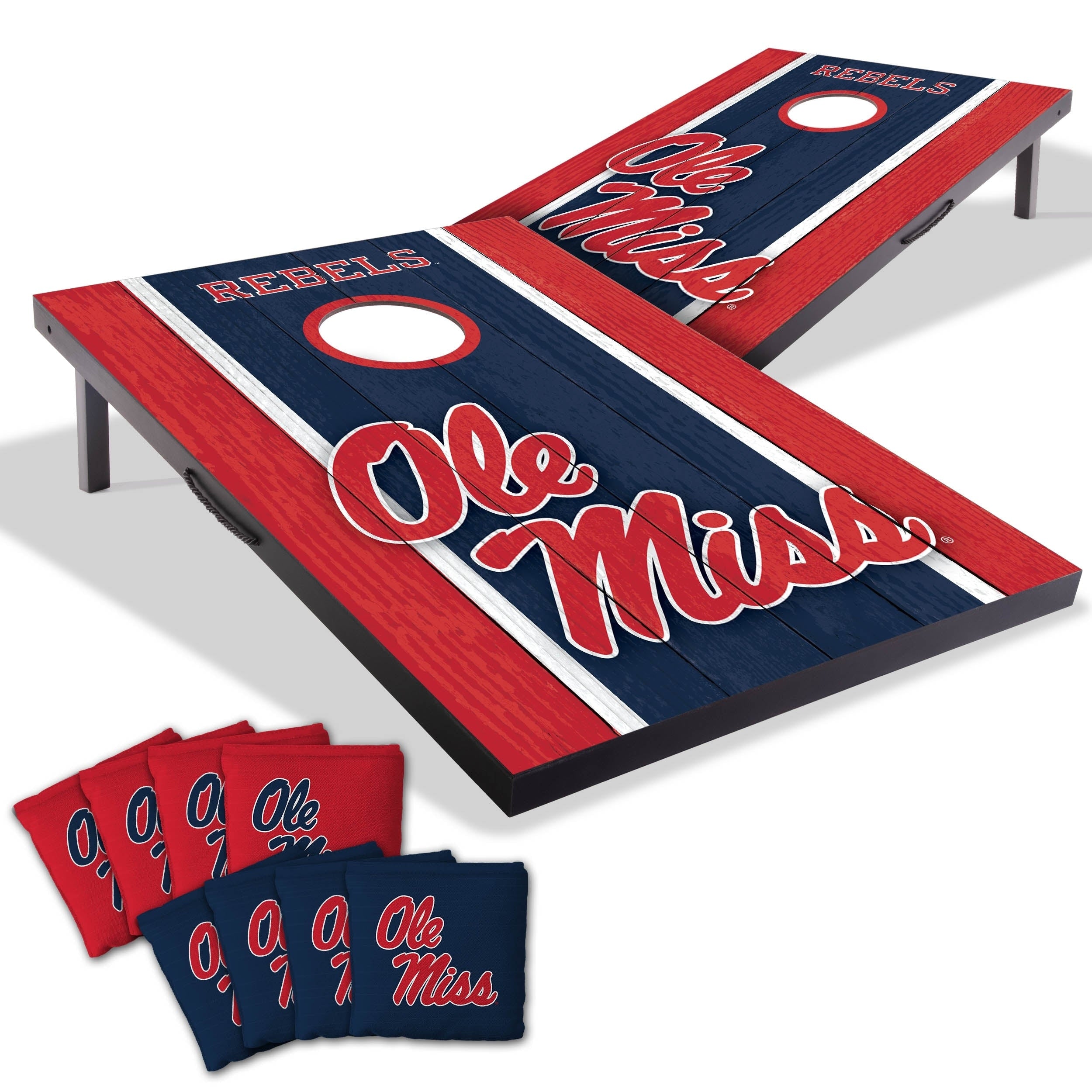 Ole Miss Rebels Ncaa Compact 2X3 Tailgate Cornhole Board Set