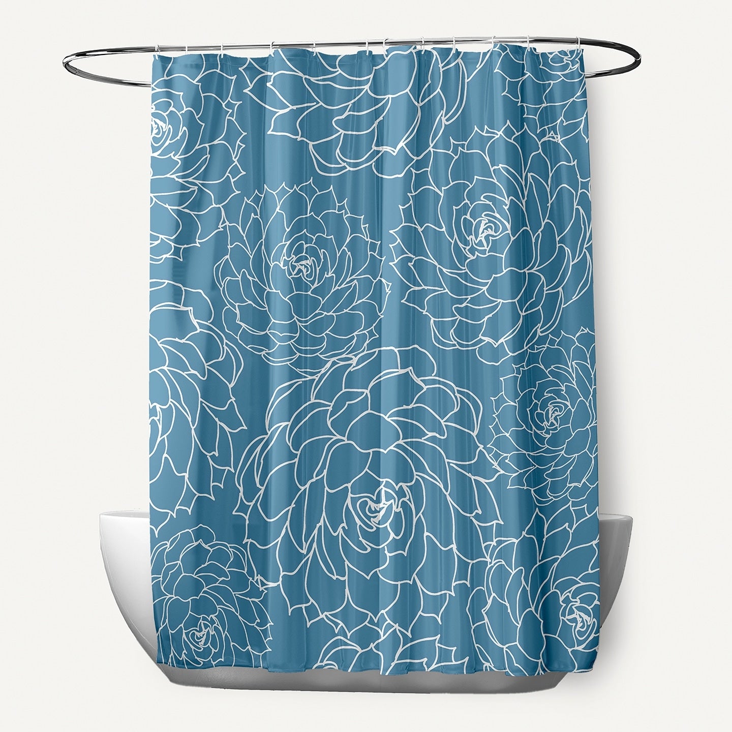 Olena Floral Print Shower Curtain