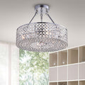 Olenec Chrome 15 Inch Crystal Cake Lamp