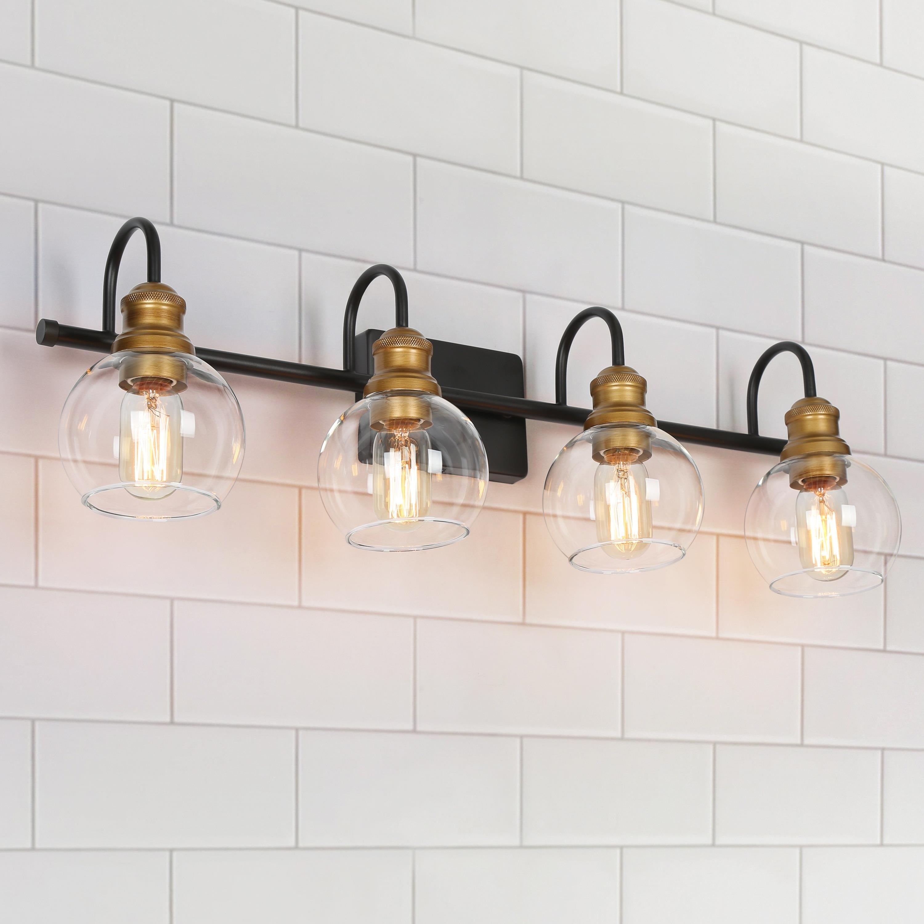 Modern Minimalist Linear Bathroom Wall Sconces Gold And Black Vanity Lighting For Powder Room L22 X W7.1 X H8.6