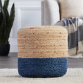 The Curated Nomad Camarillo Ombre Braided Jute Cylinder Pouf