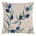 Saro Lifestyle Olive Branch Print Multicolored 18 Inch Throw Pillow