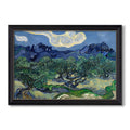 Olive Trees With The Alpilles 1889 Vincent Van Gogh Custom Framed Canvas