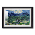Olive Trees With The Alpilles 1889 Vincent Van Gogh Custom Framed Print