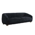 Oliver Sofa With Round Back Sloped Arms Soft Black Chenille 88 Inch