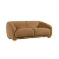 Oliver Sofa With Round Back Sloped Arms Soft Brown Boucle 88 Inch