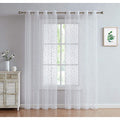Olivia Embroidered Voile Sheer Grommet Curtain Panels For Any Room