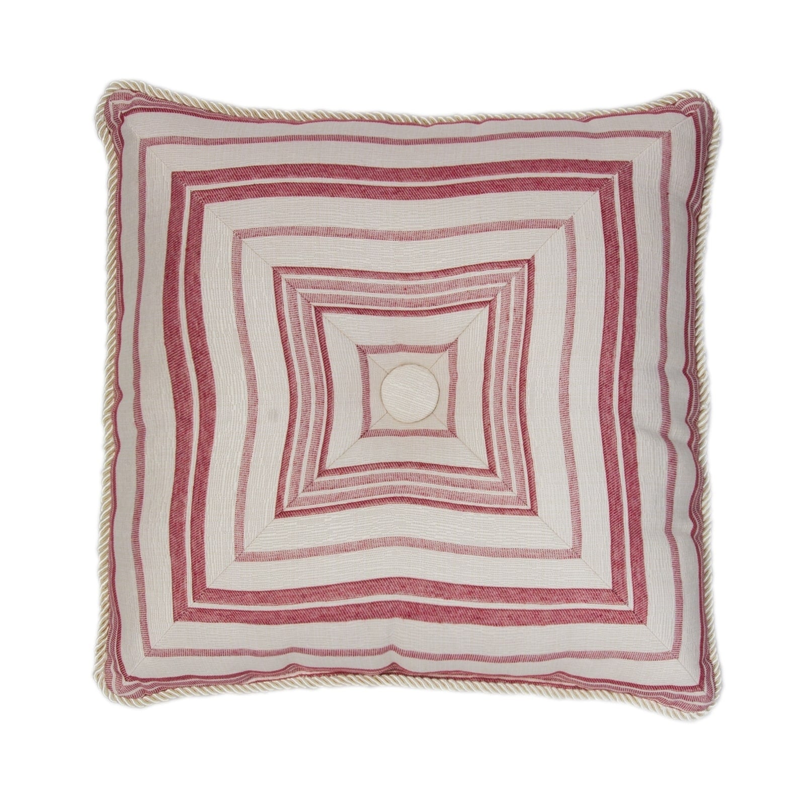 Olivia Quido Cosmopolitan Toile Red 18 Inch Button Pillow
