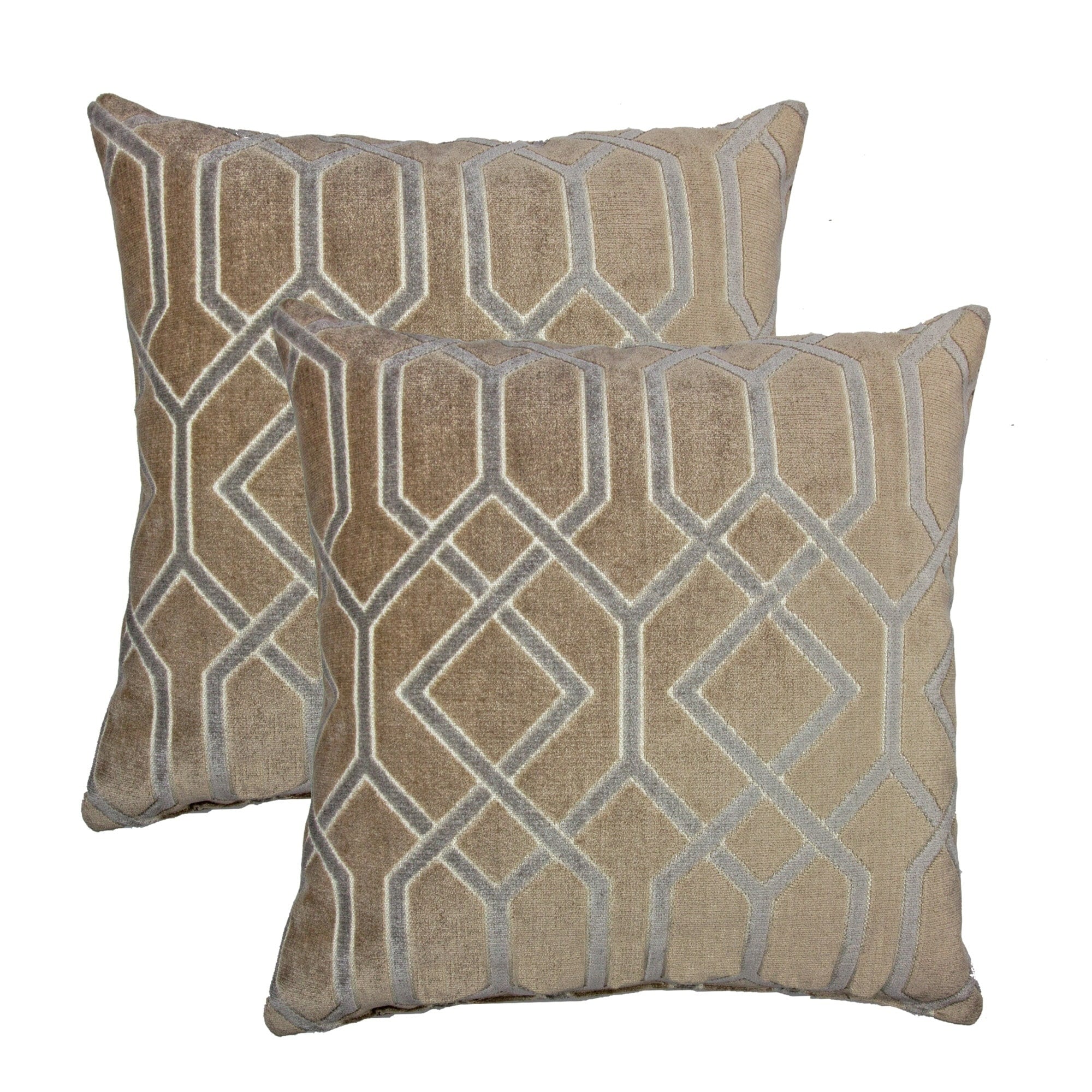 Olivia Quido Love Luxury Cut Velvet 24 Inch Floor Pillow 2 Pack