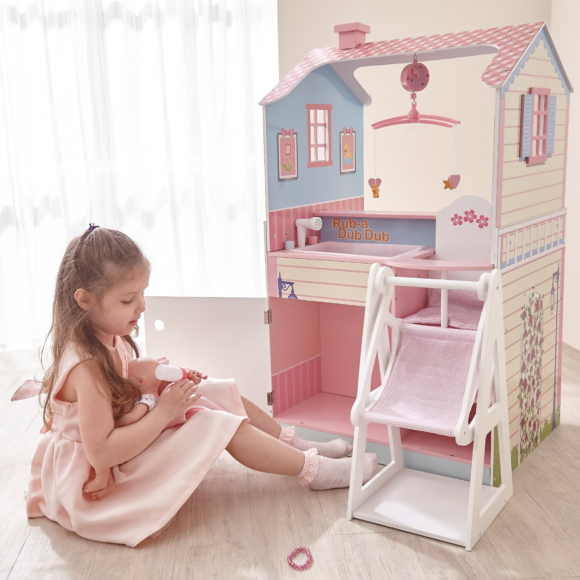 Olivias Little World Doll Changing Station Dollhouse Pink