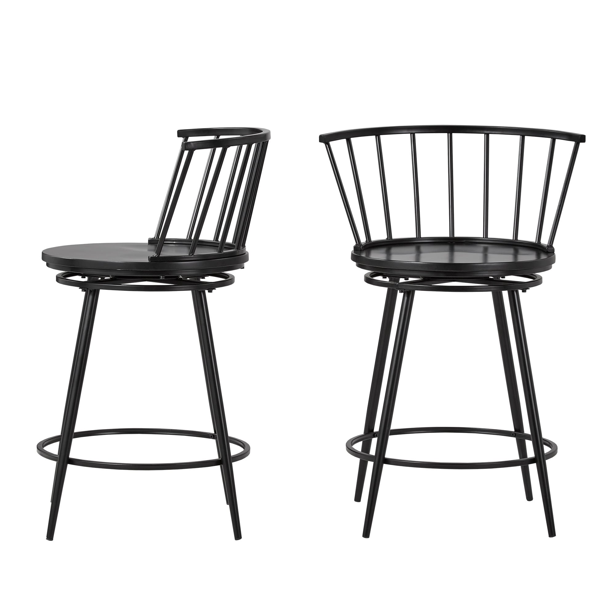 Olix Windsor Swivel Counter Stools With Low Back Set Of 2 By Inspire Q Modern