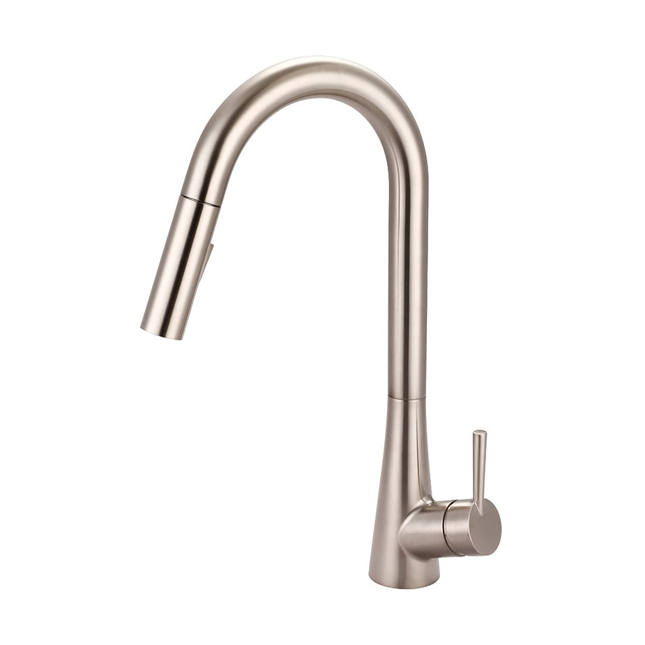 Olympia Faucets K 5025 I2 1.8 Gpm Single Hole Kitchen Faucet With Pull Down Spra Brushed Nickel