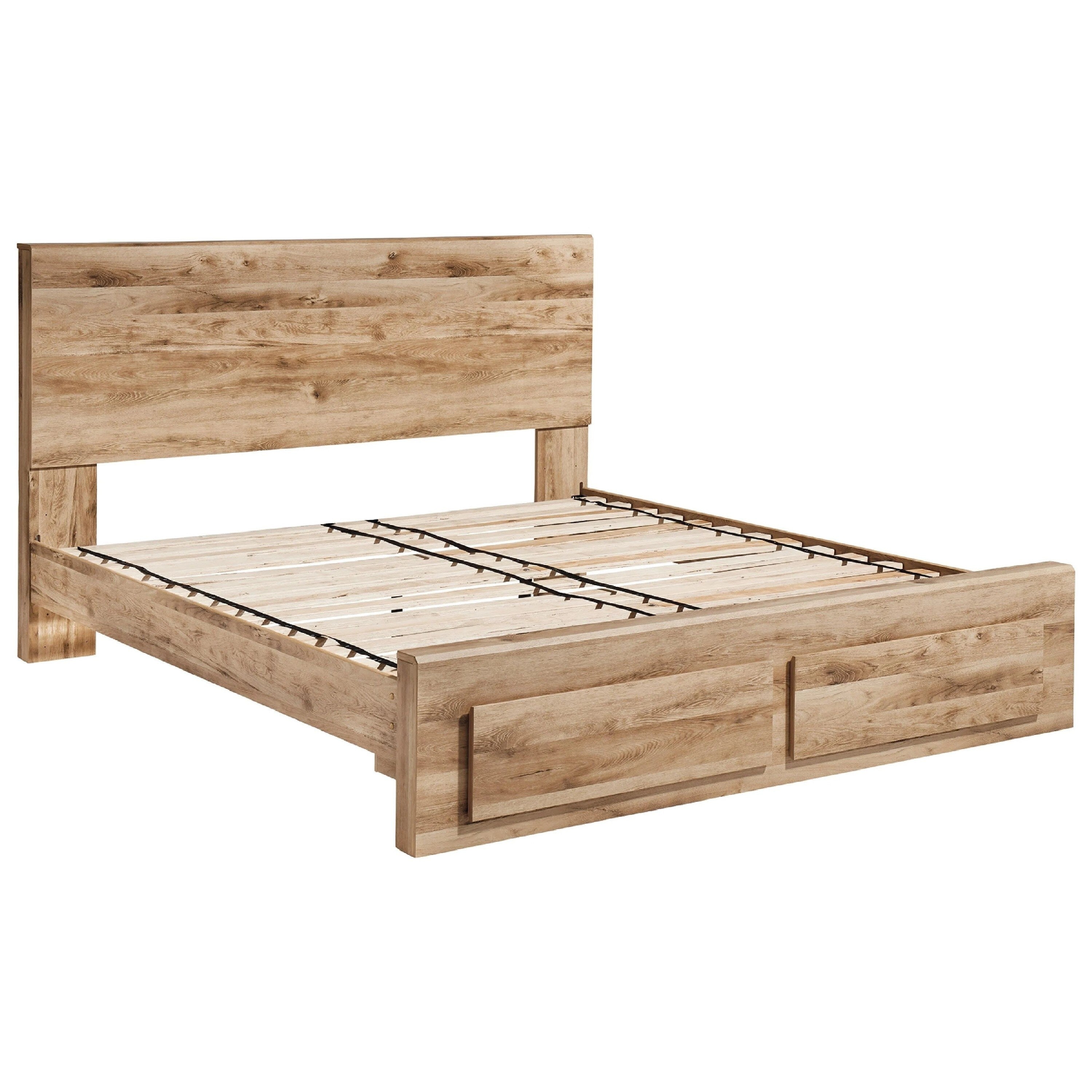 Oma King Panel Storage Bed 2 Footboard Drawers Rustic Brown Wood