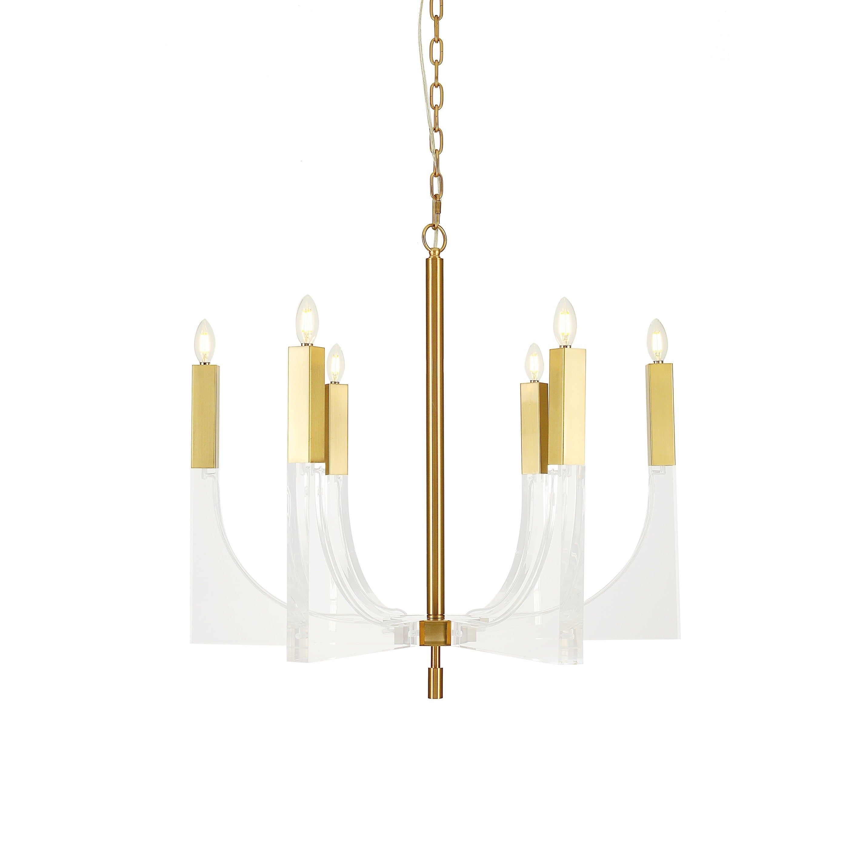 Omeara 6 Light Candle Style Chandelier Light Brass Bulbs E26