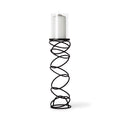 Omega Iii Large Black Metal Stacked Ring Table Candle Holder 4.8 W X 4.8 D X 21.3 H