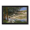 On The Bank Of The Seine Bennecourt 1868 Claude Monet Custom Framed Canvas