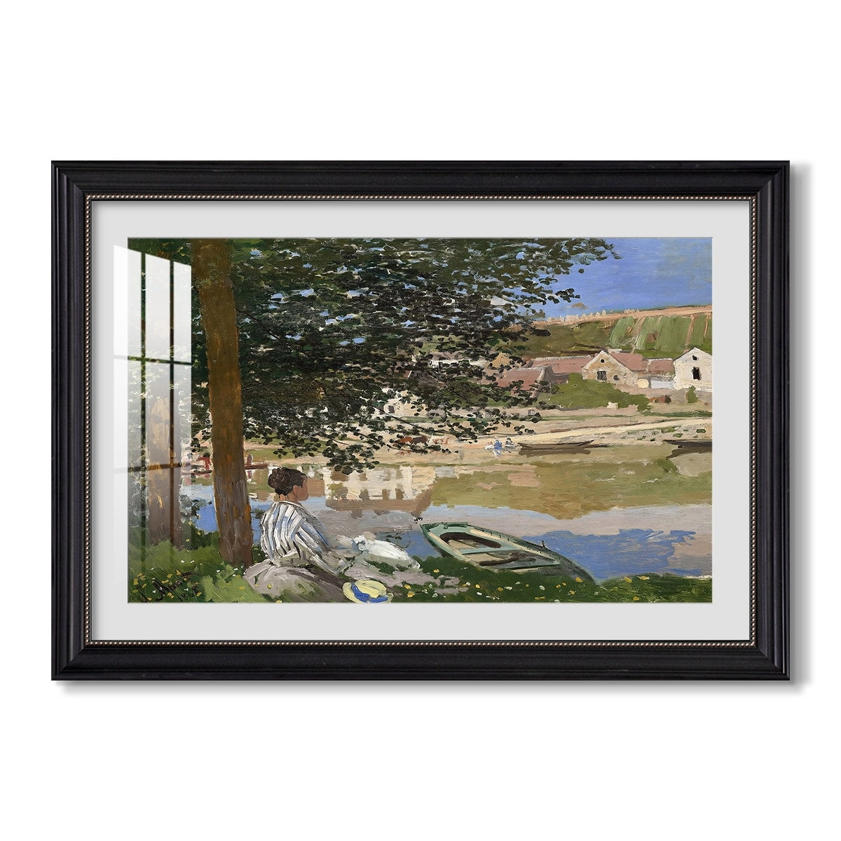 On The Bank Of The Seine Bennecourt 1868 Claude Monet Custom Framed Print