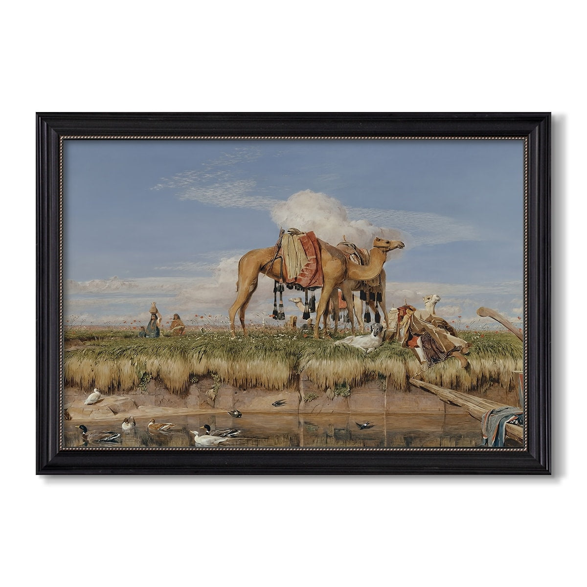 On The Banks Of The Nile 1876 John Frederick Lewis Custom Framed Canvas