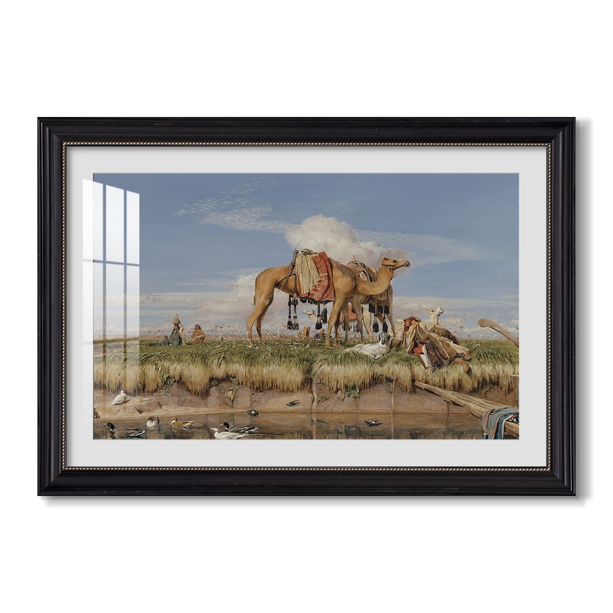 On The Banks Of The Nile 1876 John Frederick Lewis Custom Framed Print