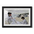 On The Beach At Trouville 1870 Claude Monet Custom Framed Print
