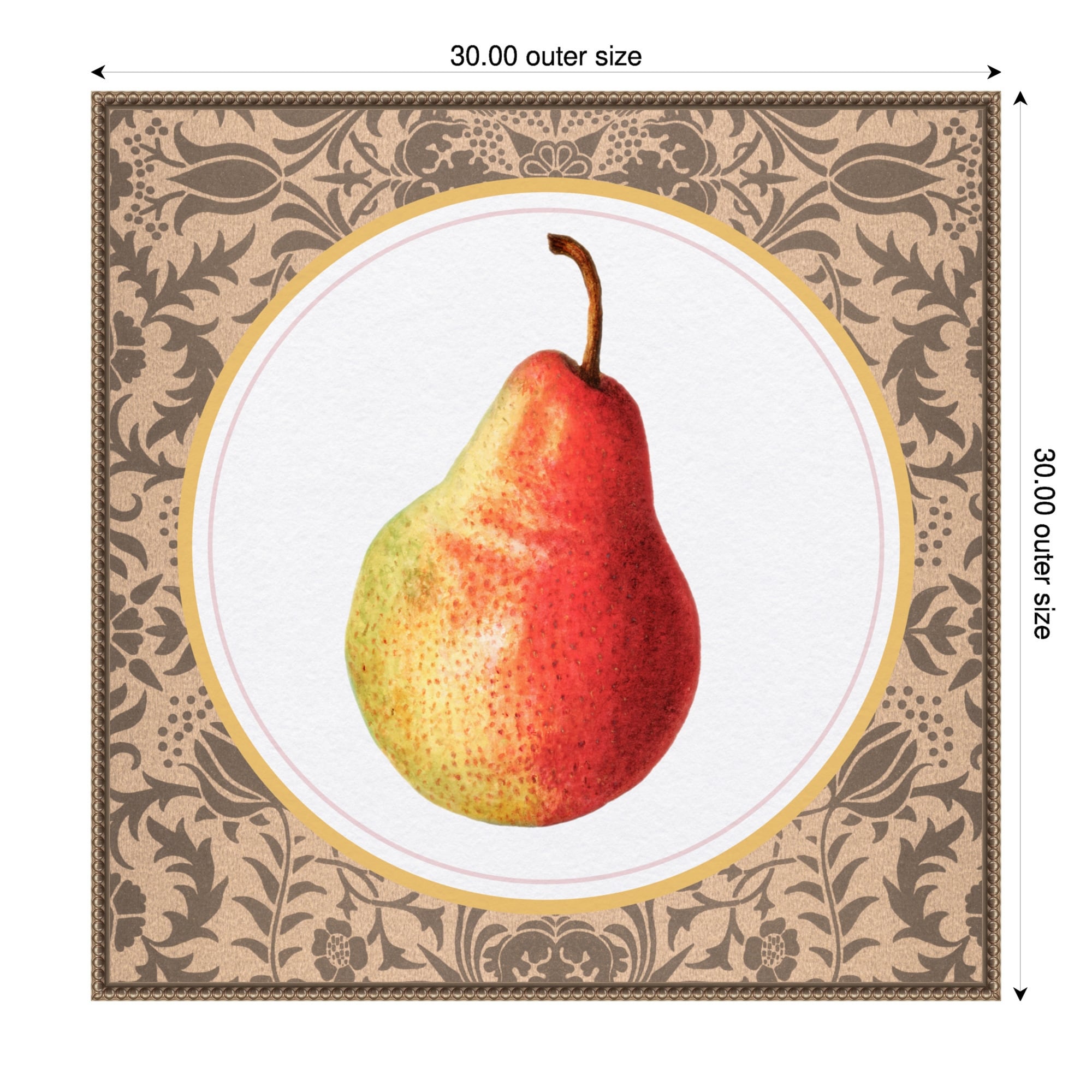 Once Upon A Pear By Wild Violets Framed Canvas Wall Art