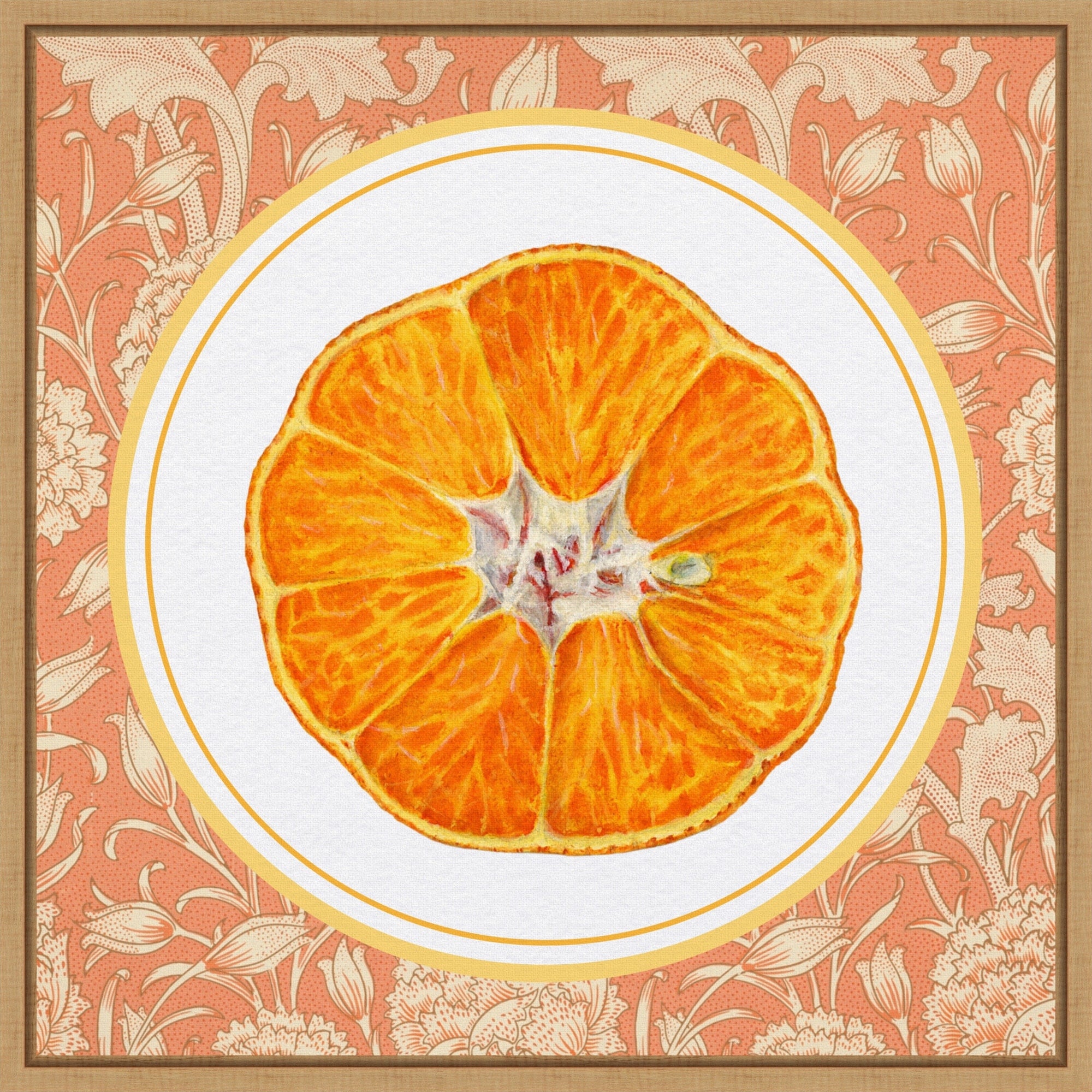 Once Upon An Orange By Wild Violets Framed Canvas Wall Art