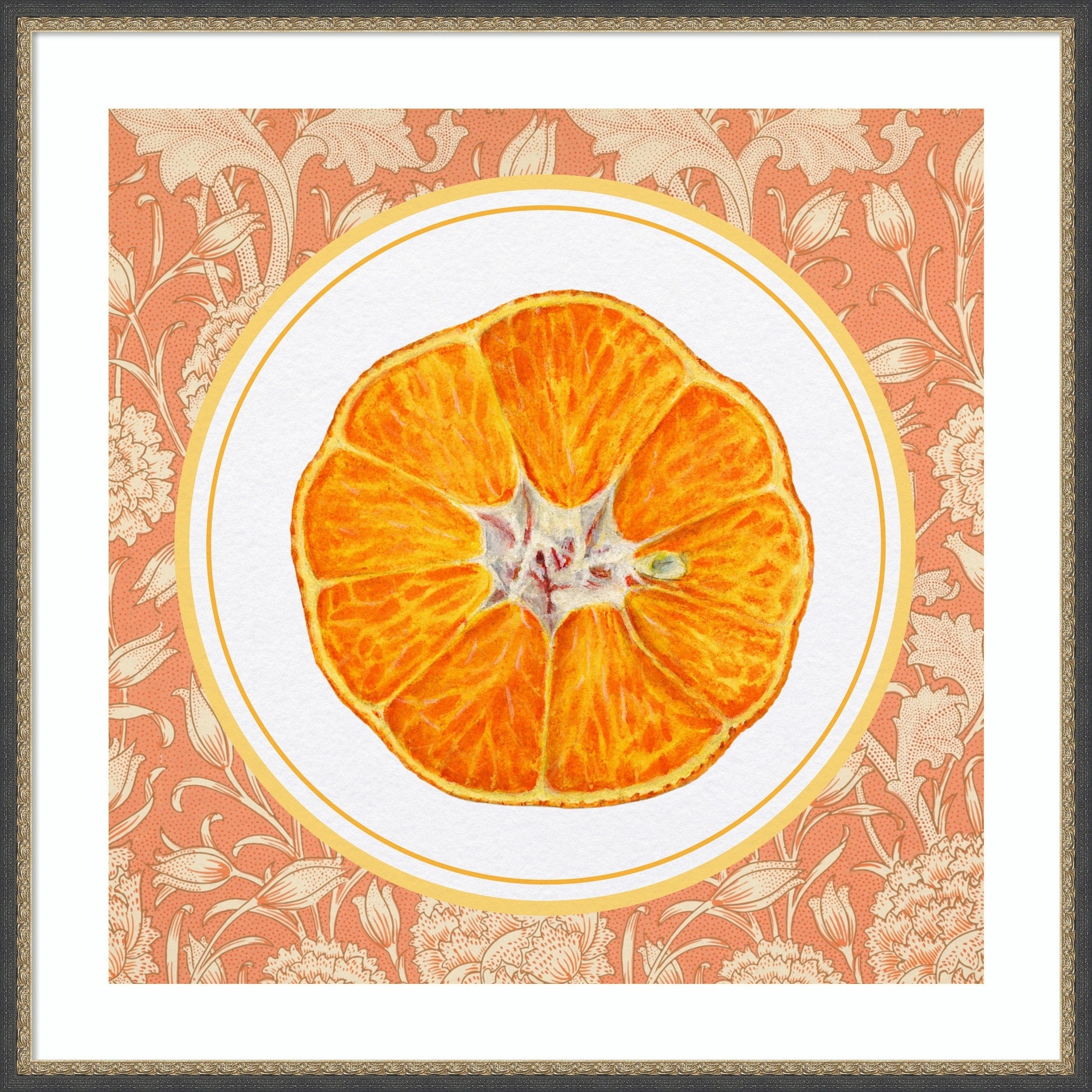 Once Upon An Orange By Wild Violets Wood Framed Wall Art Print