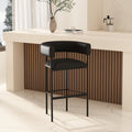 Onda Vegan Leather Metal Upholstered Barstool