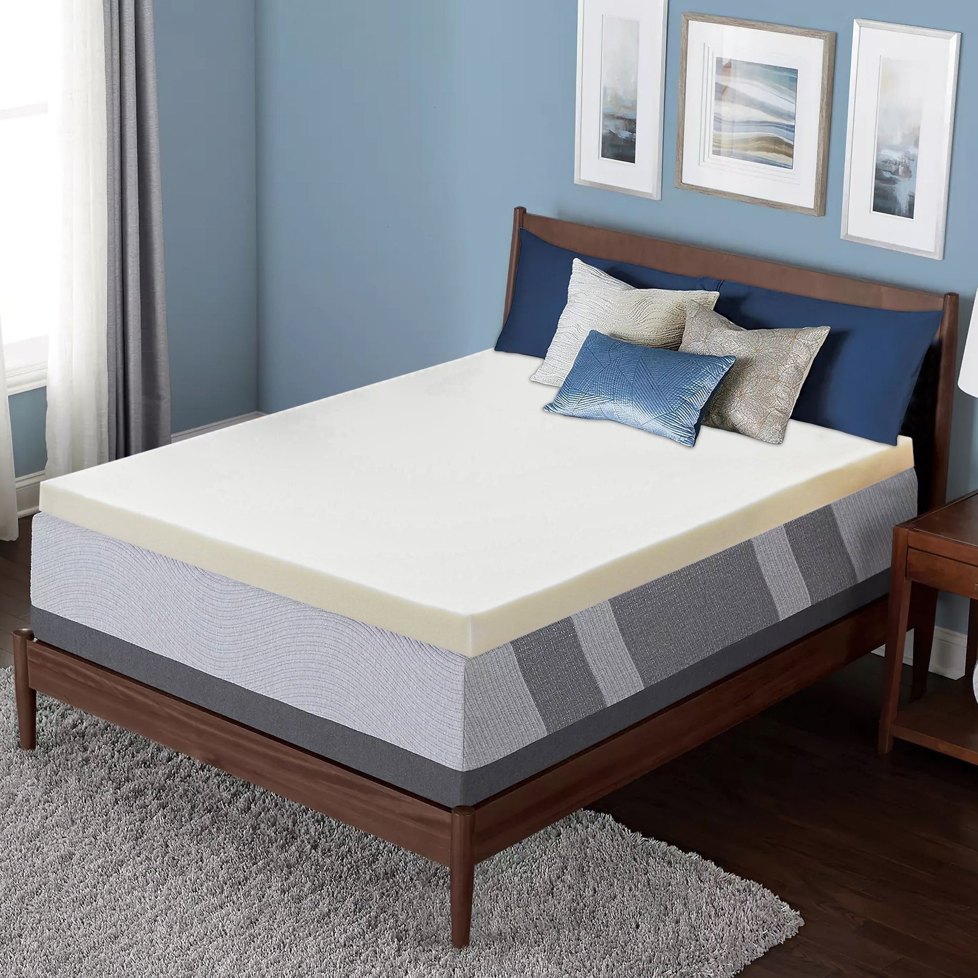 1.5 Inch High Density Foam Topper Adds Comfort To Mattress