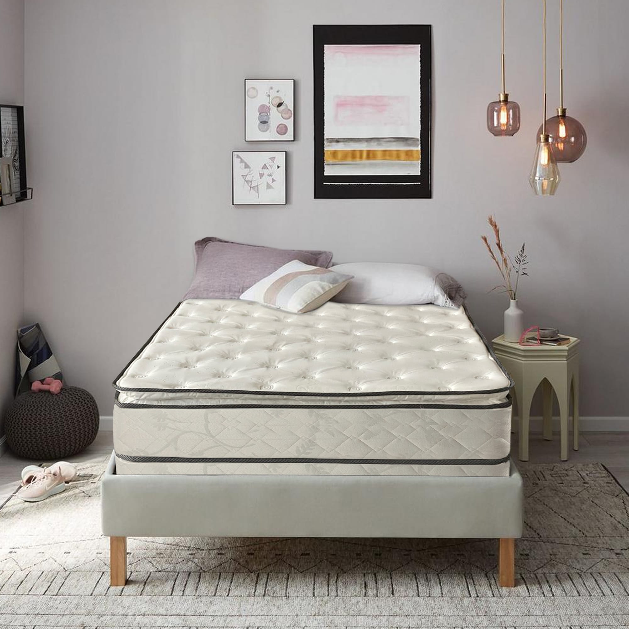 Onetan 10 Inch Medium Plush Pillowtop Innerspring Fully Assembled Mattress Good For The Back 4 Inch Box Spring