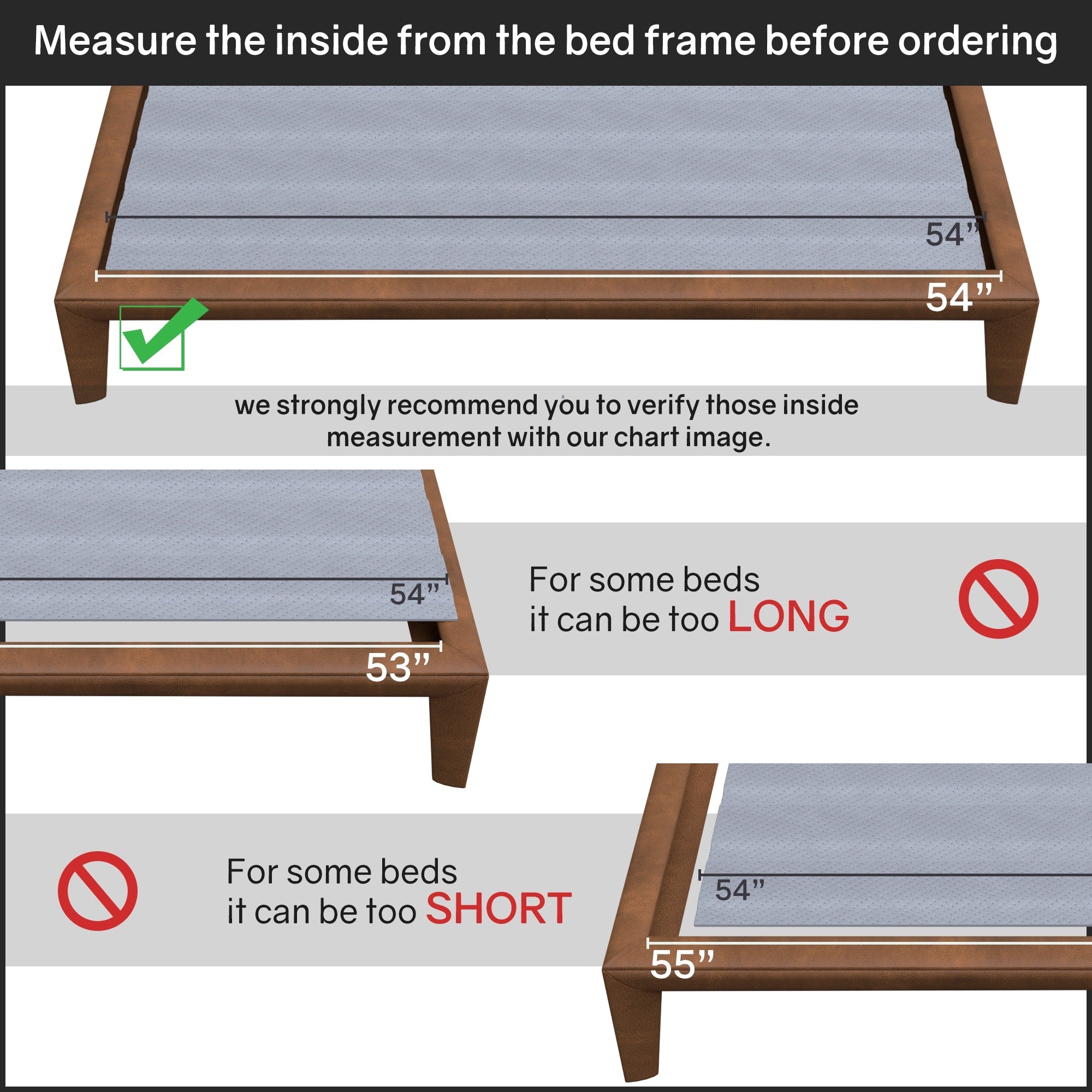 Onetan 0.75 Inch Vertical Mattress Support Wooden Bunkie Board Slats With Cover