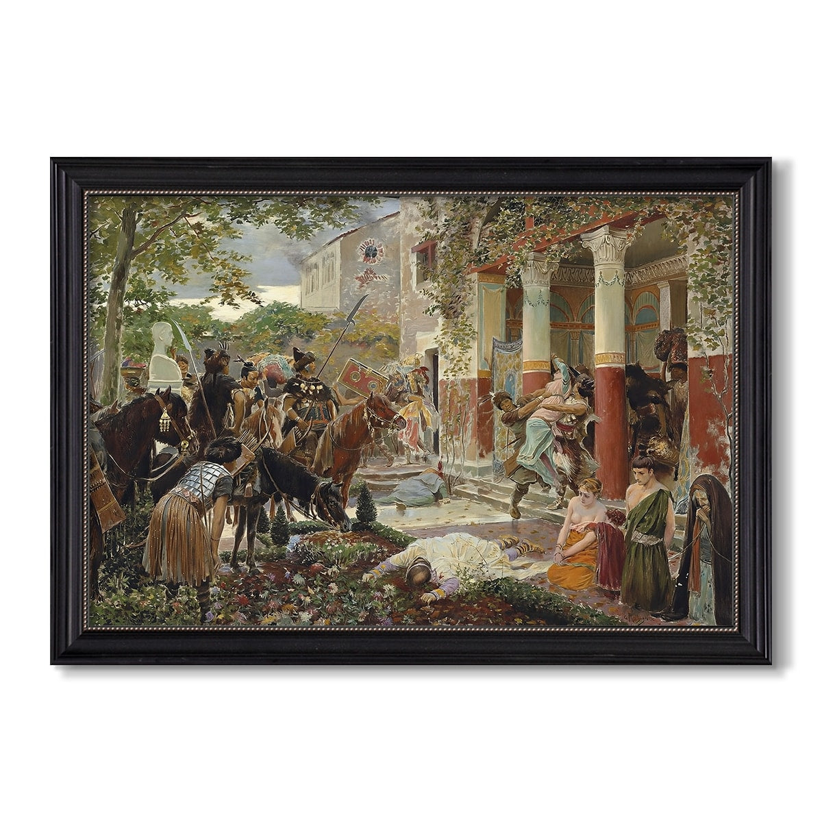 Onslaught Of The Tartars C 1938 Georges Antoine Rochegrosse Custom Framed Canvas
