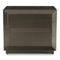 Onyx Nightstand Rectangular Brass Clad Patina Finish 2 Drawer Deep Bronze