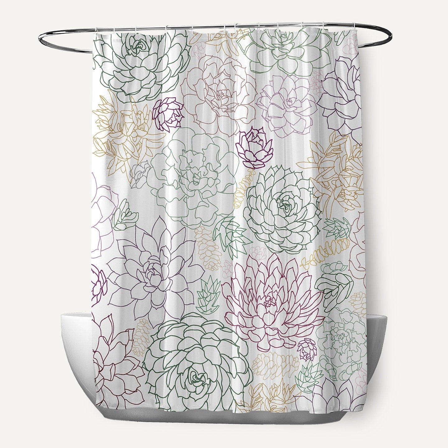 Opal Floral Print Shower Curtain