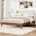 Open Frame Platform Bed With Headboard Solid Dry Bamboo Bed Frame