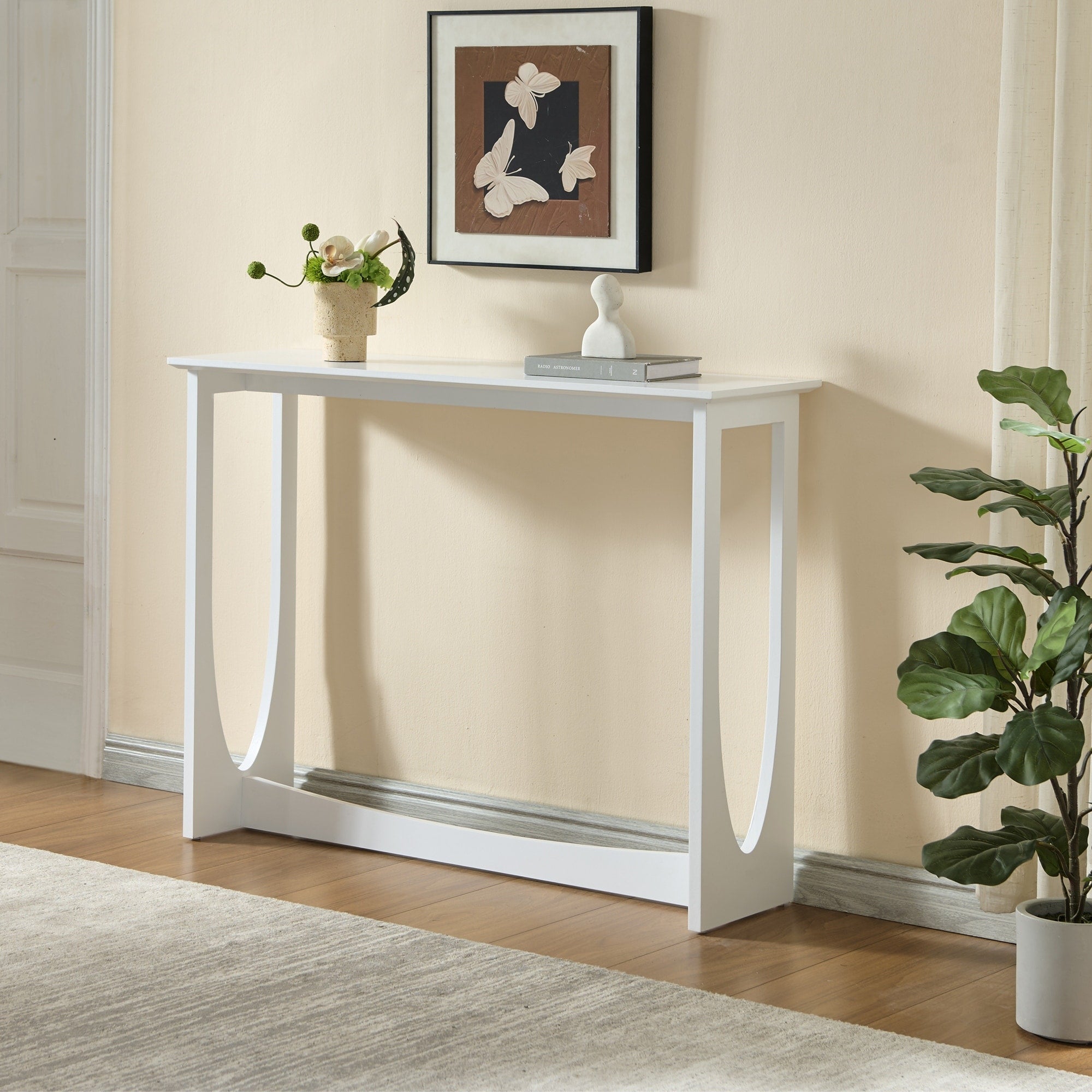 Open Loop Wood Console Table 40 L X 12 W X 31 H