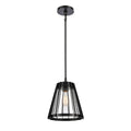 Open Louvers 10 Inch Wide 1 Light Pendant In Matte Black 10In W X 10In D X 12In H