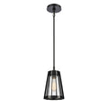Open Louvers 6.75 Inch Wide 1 Light Mini Pendant In Matte Black 6.75In W X 6.75In D X 10.5In H