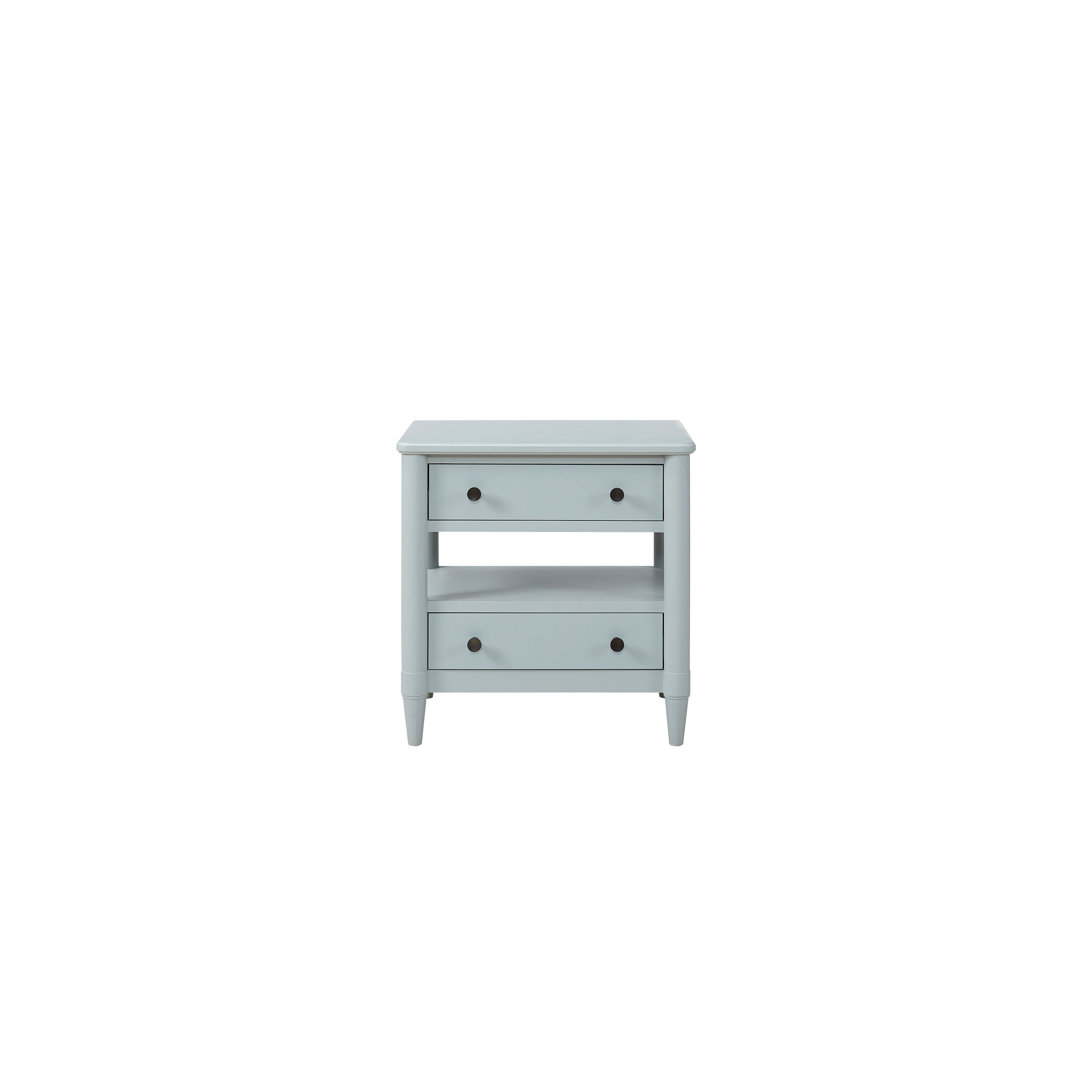 Open Nightstand Ocean Finish With 2 Drawers