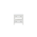 Open Nightstand White Finish With 2 Drawers