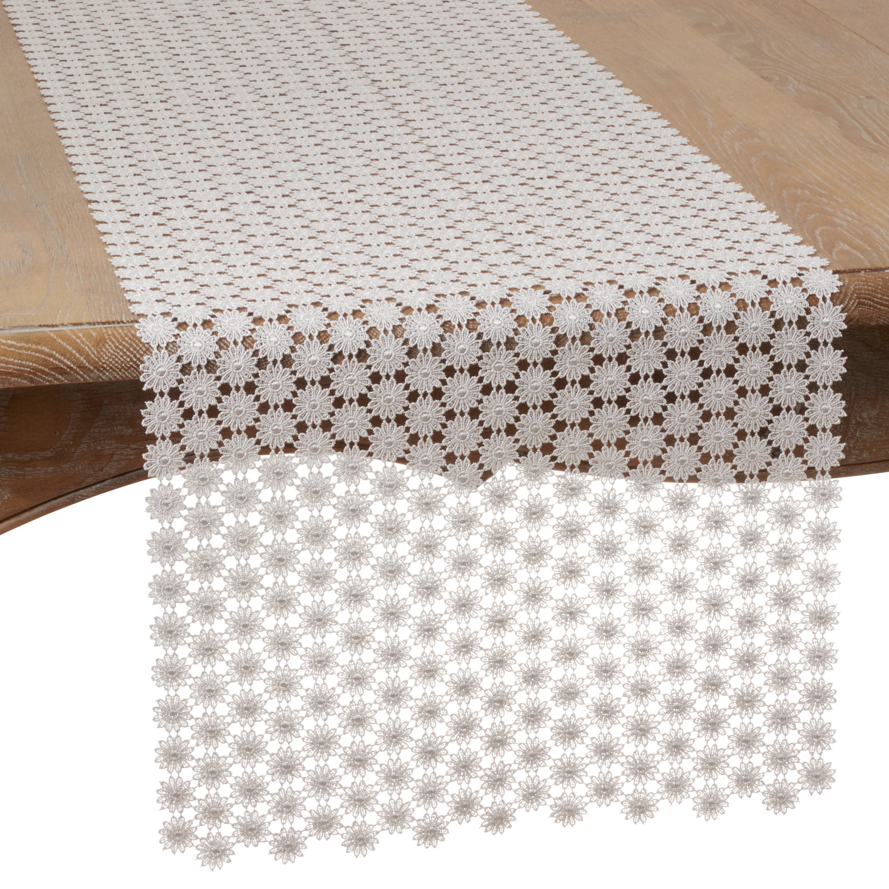 Openwork Floral Design Antique Style Lace Table Runner